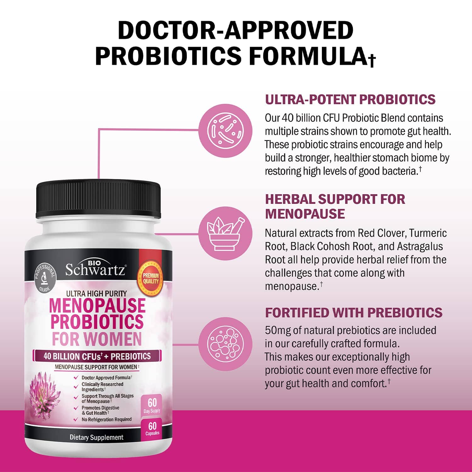 Women's Menopause Probiotic Capsules, 60ct