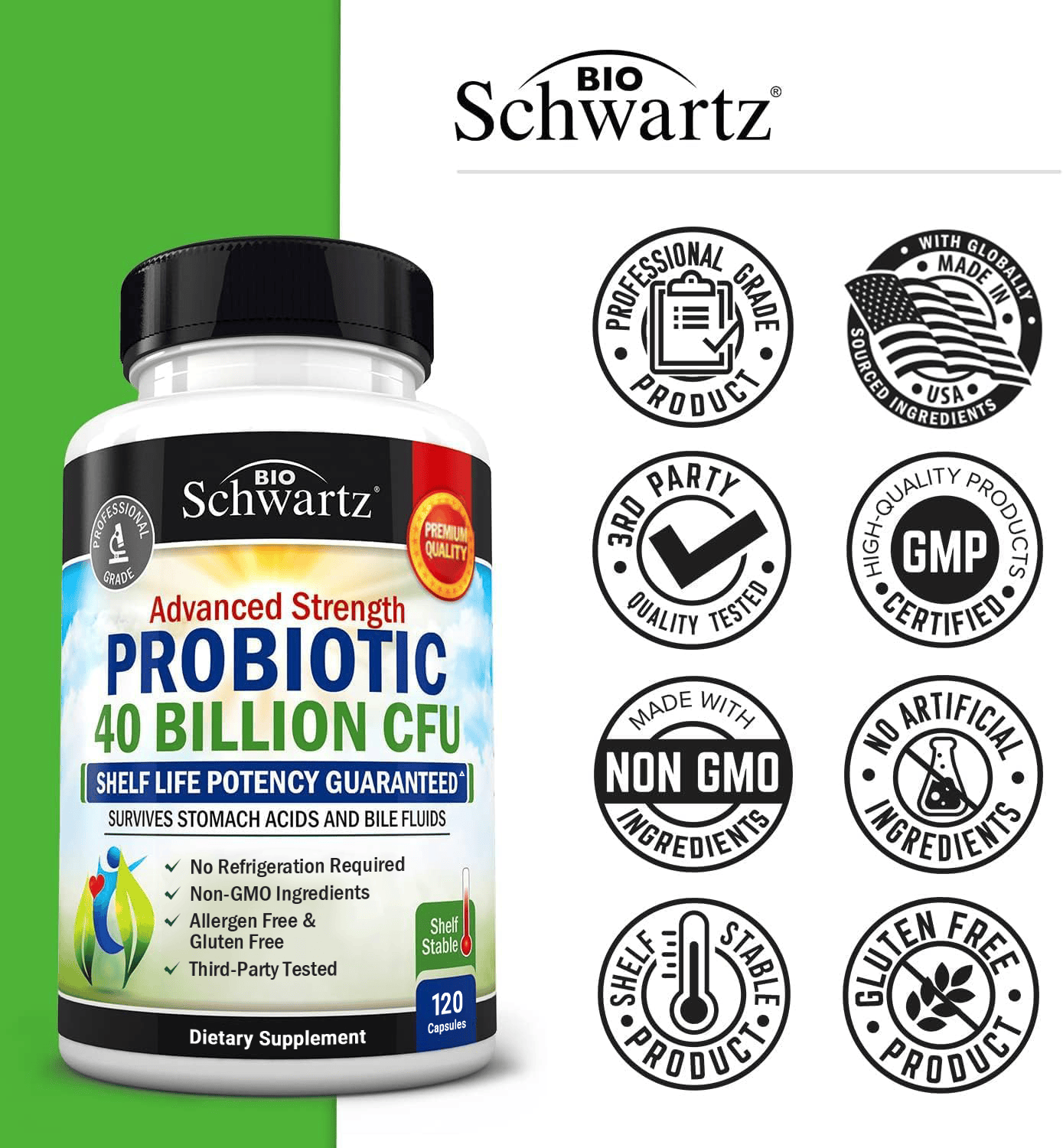 Probiotics 40 Billion CFU Capsules, 120ct