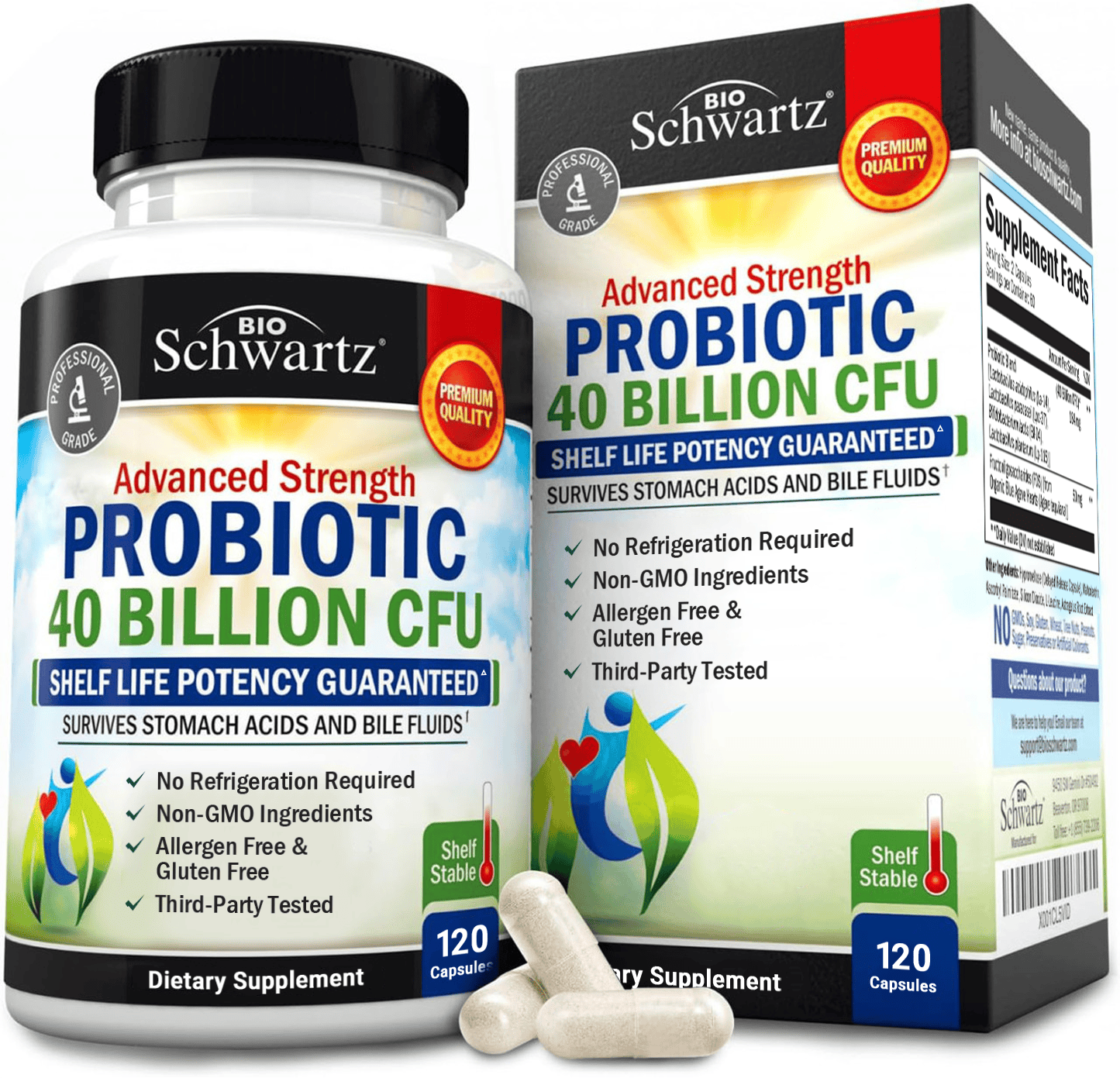 Probiotics 40 Billion CFU Capsules, 120ct