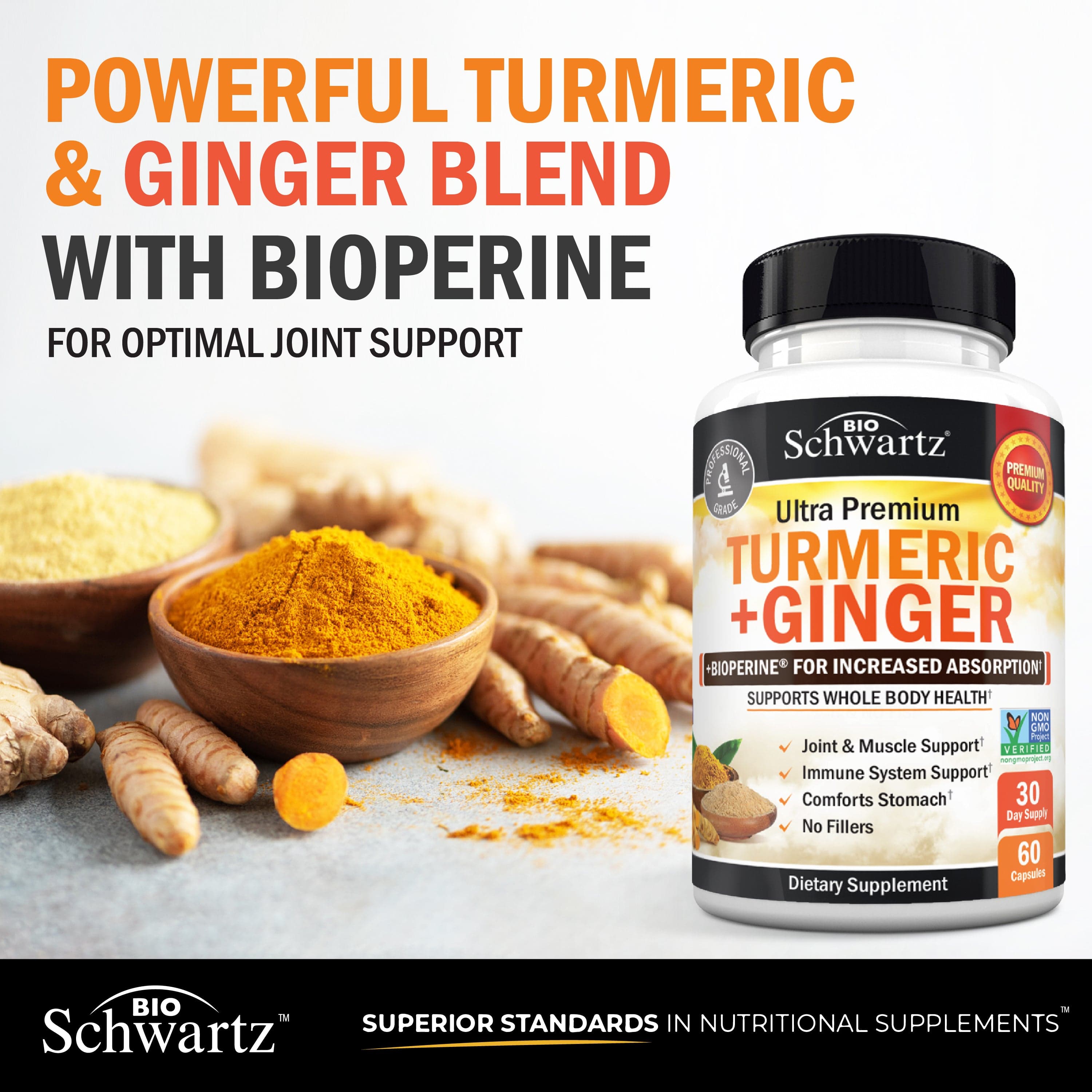 Turmeric + Ginger Capsules, 60ct