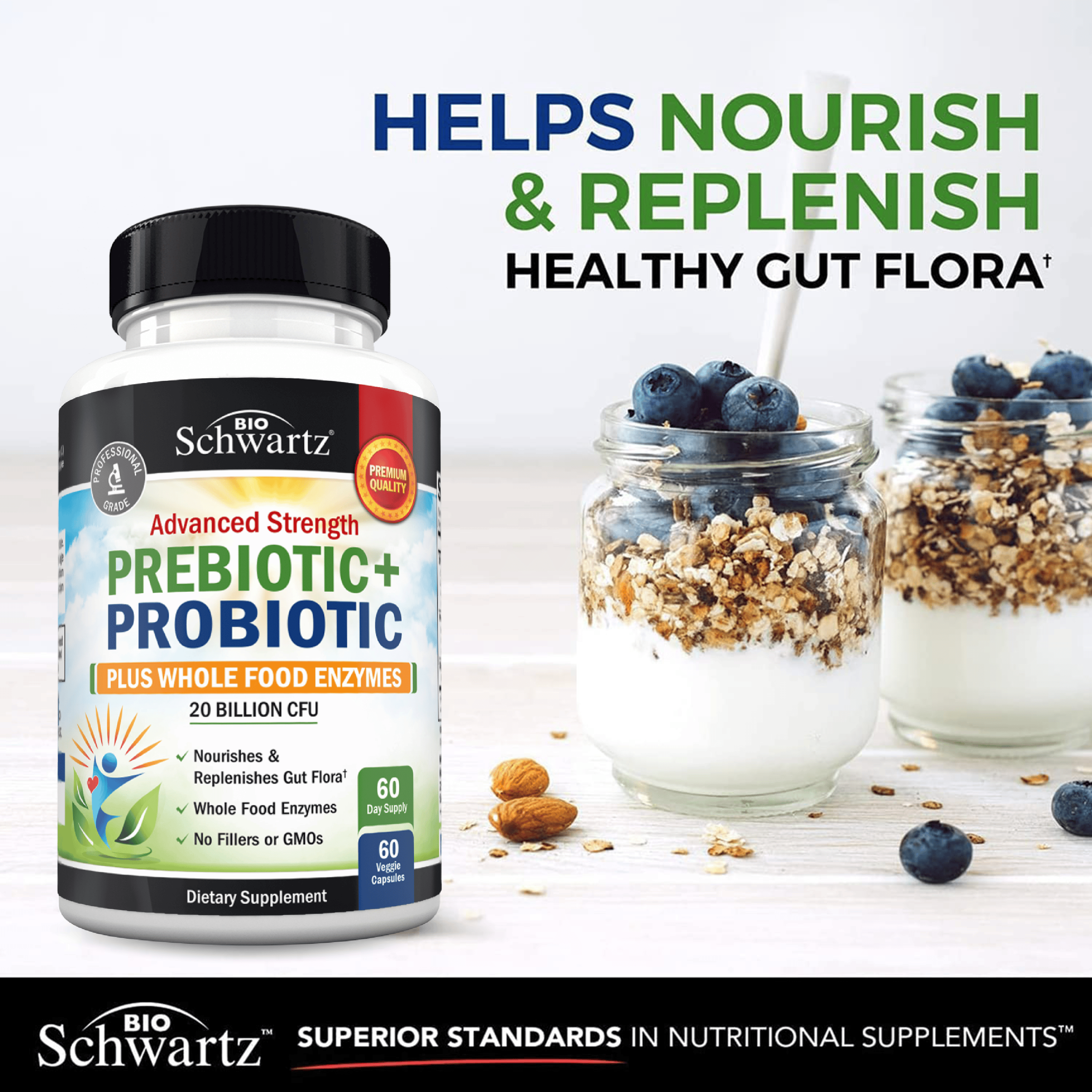 Prebiotic + Probiotic Capsules, 60ct