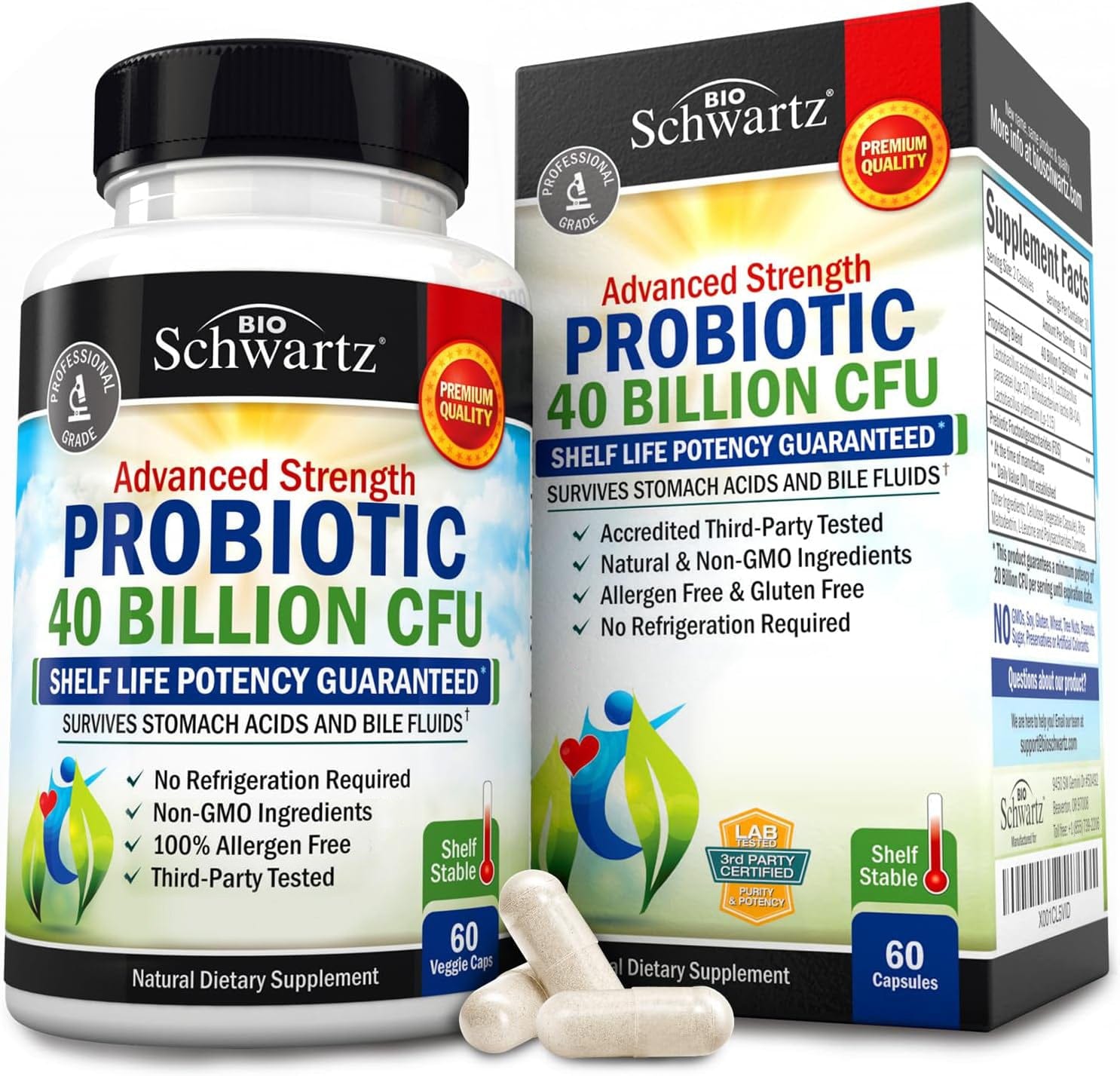 Probiotics 40 Billion CFU Capsules, 60ct