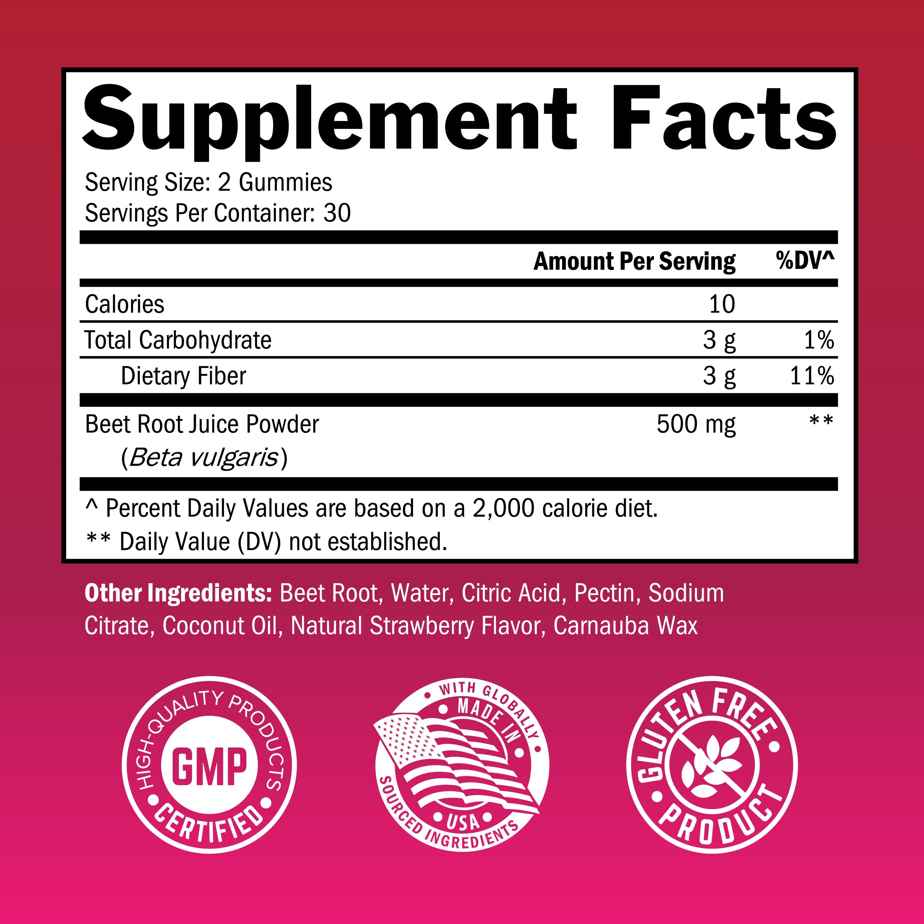 Sugar Free Beet Root Gummies, 60ct