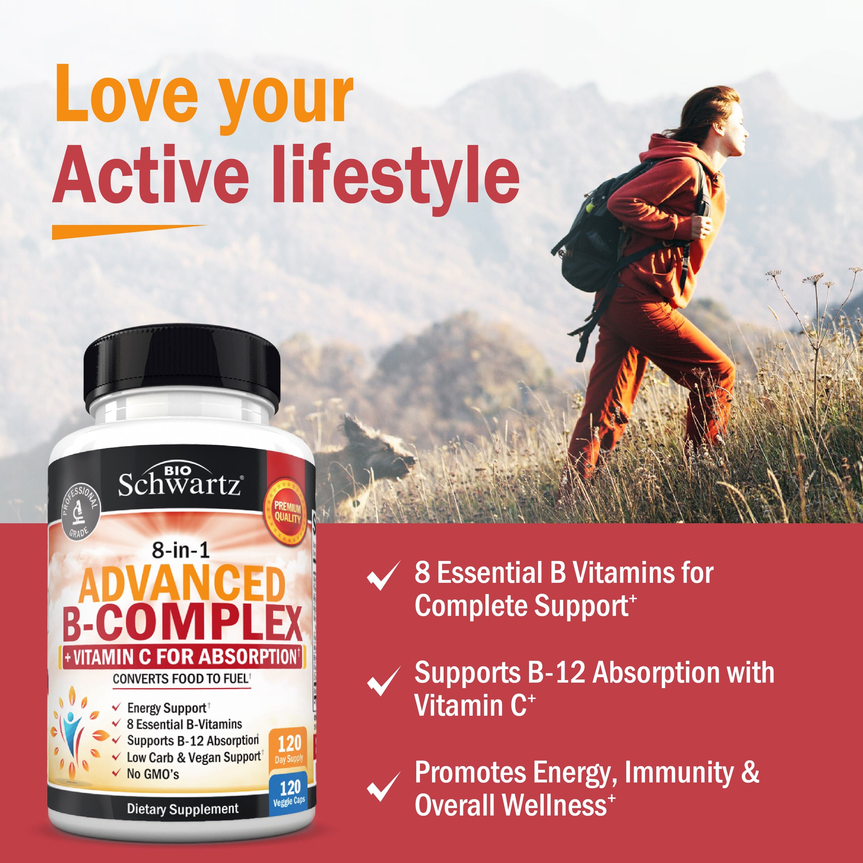 Advanced B-Complex Capsules, 120ct