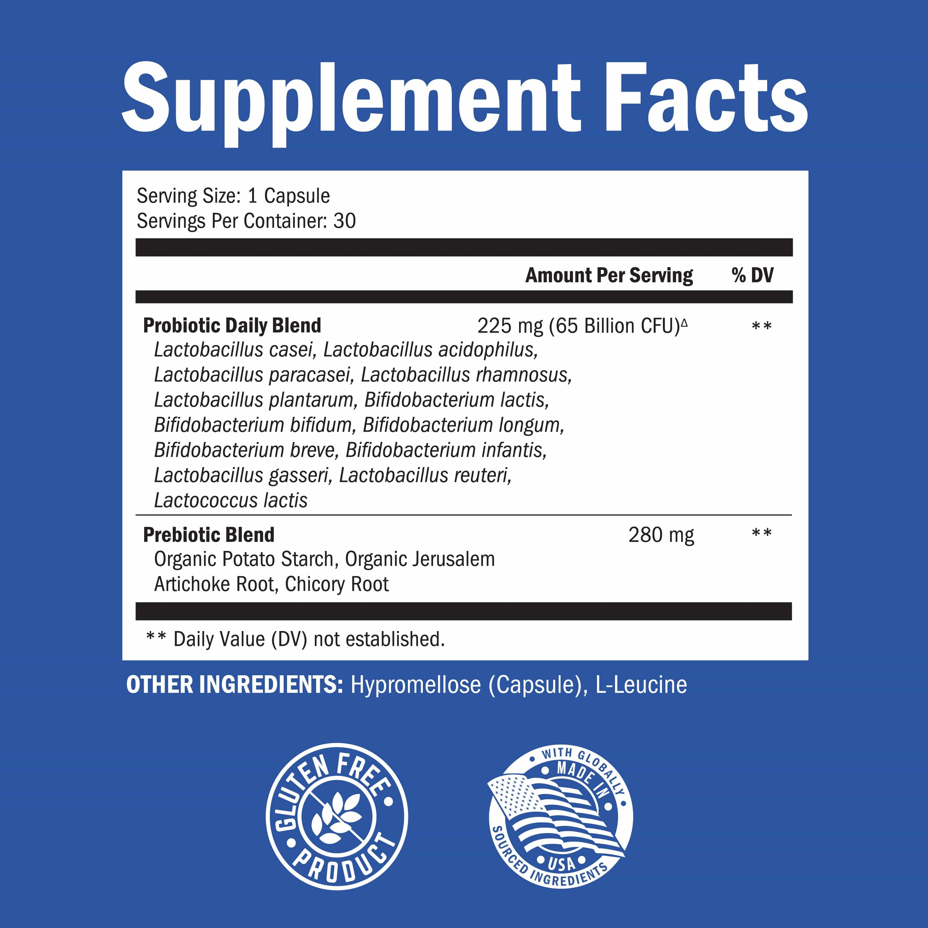 Probiotics 65 Billion CFU Capsules, 30ct