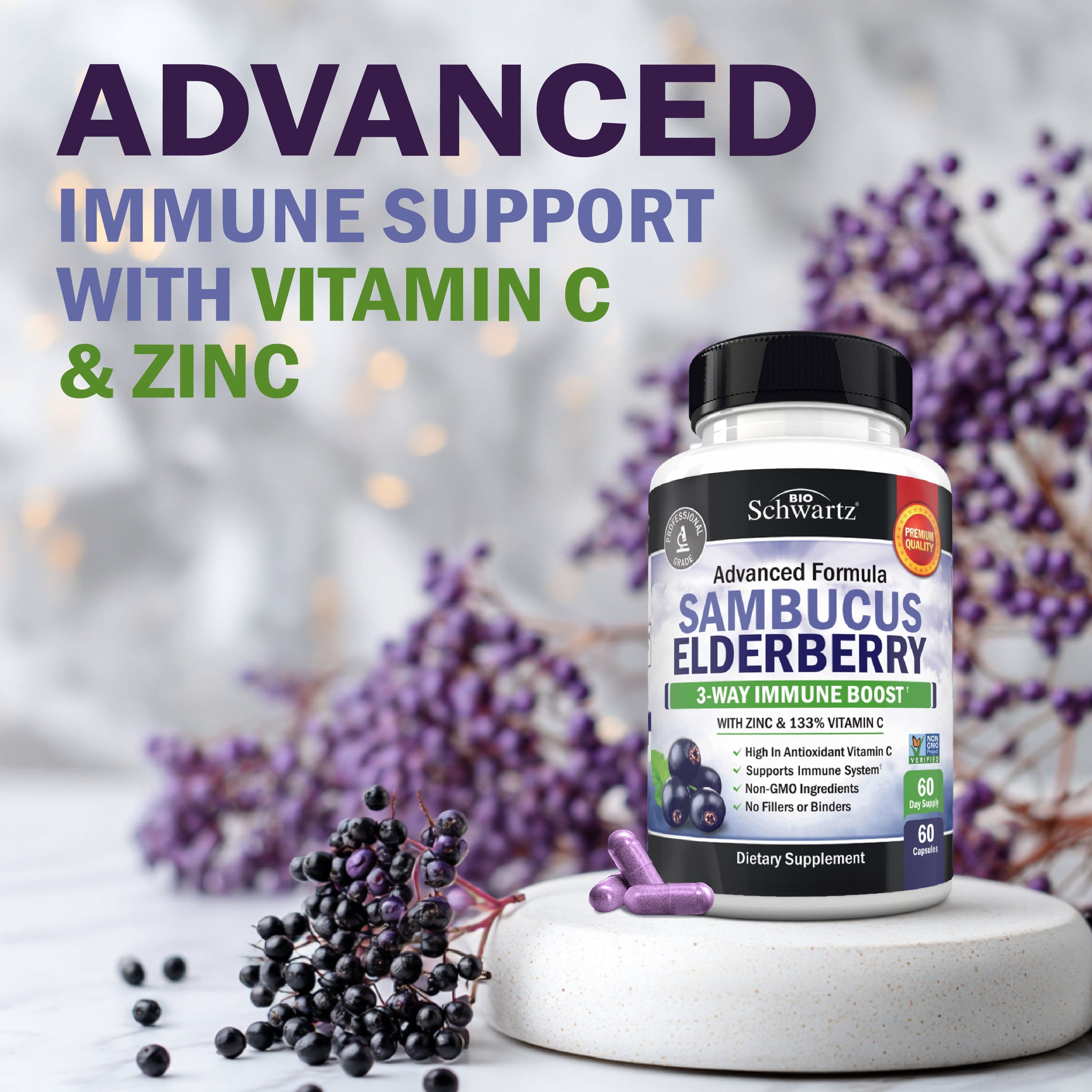 Sambucus Elderberry Capsules, 60ct