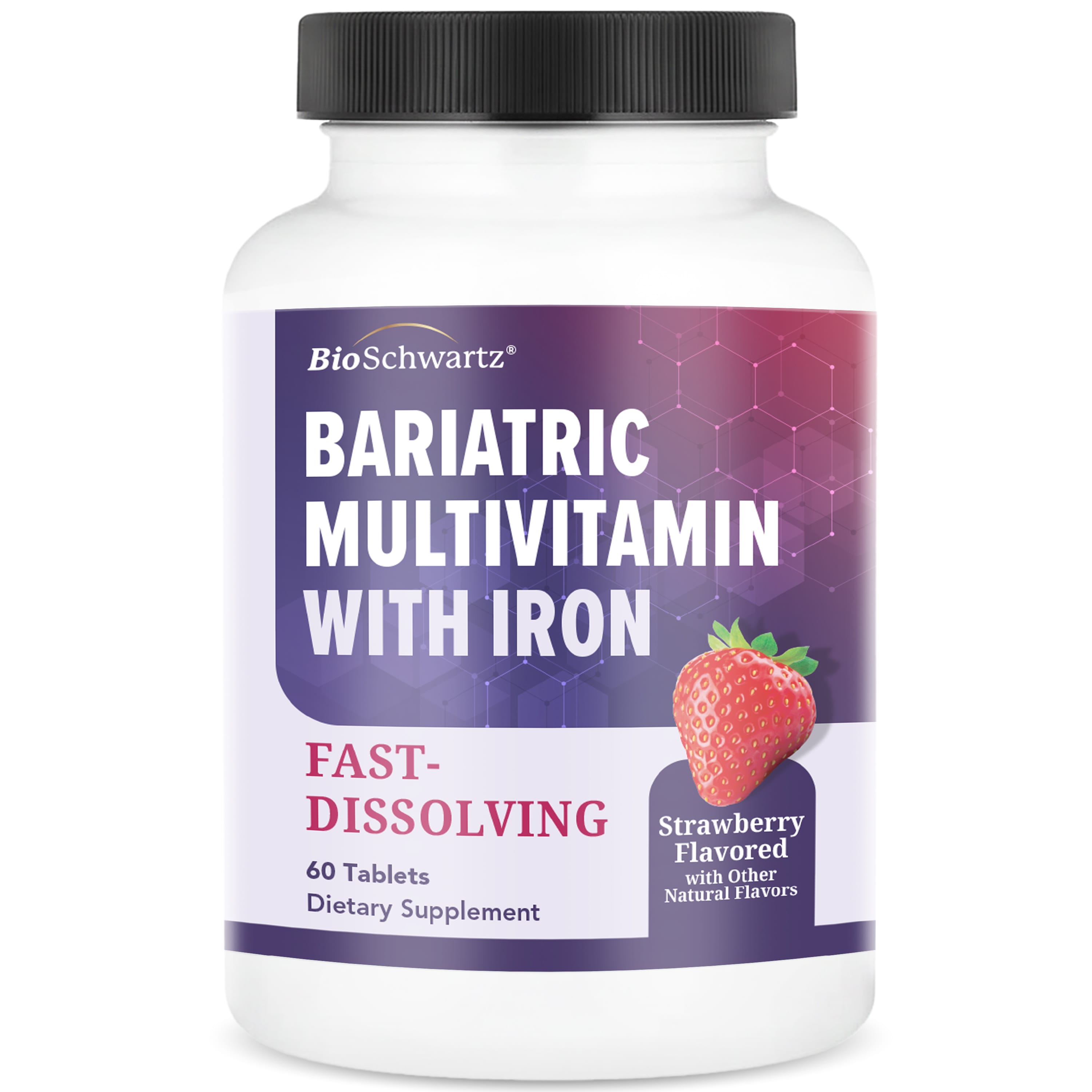 Bariatric Multivitamin + Iron 30 Day Meltable Tablets, Berry