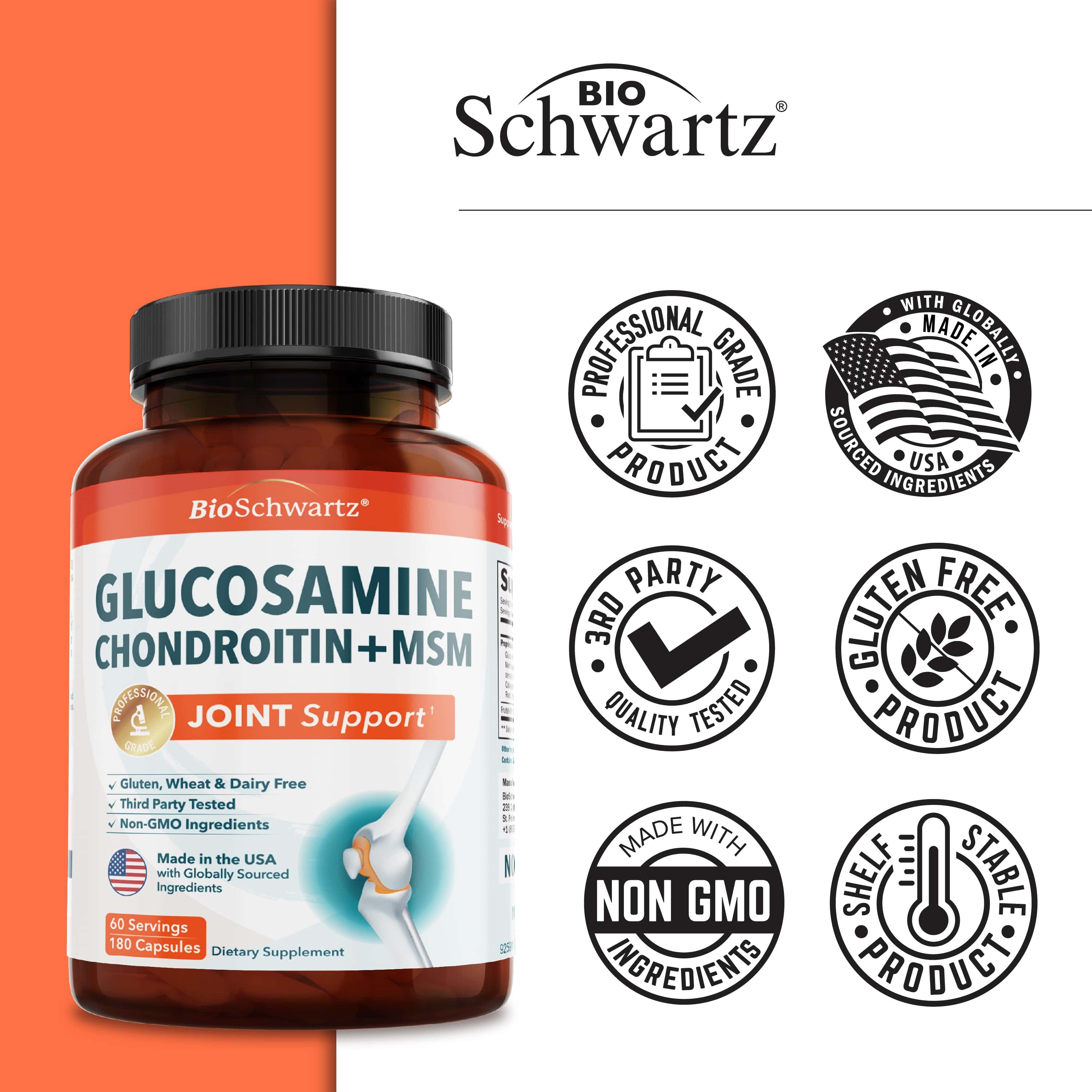 Glucosamine MSM-Chondroitin Capsules, 180ct