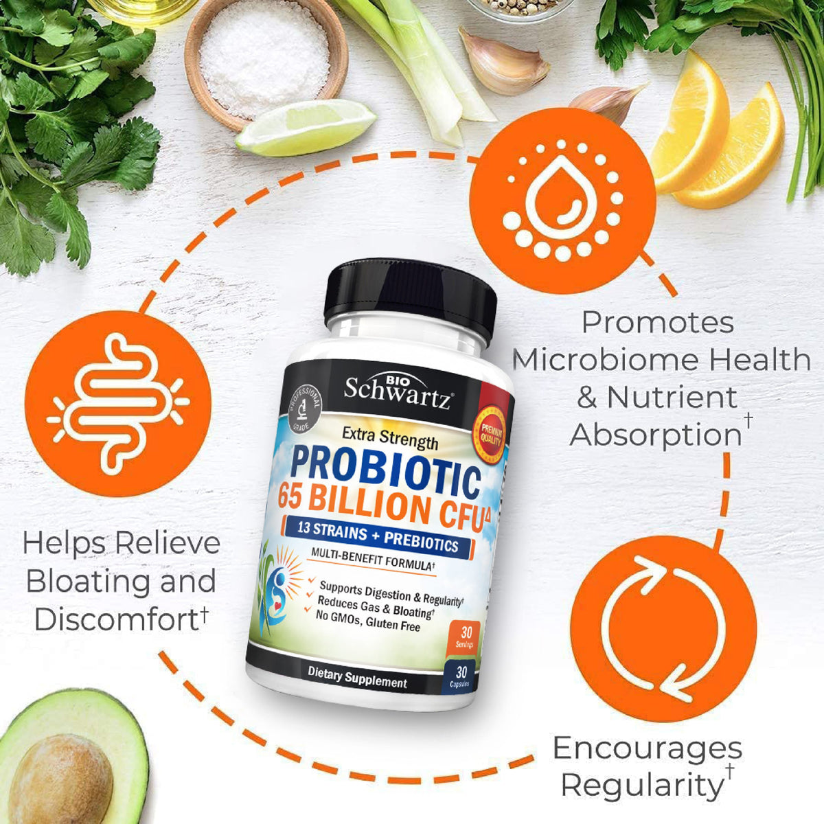 Probiotics 65 Billion CFU Capsules