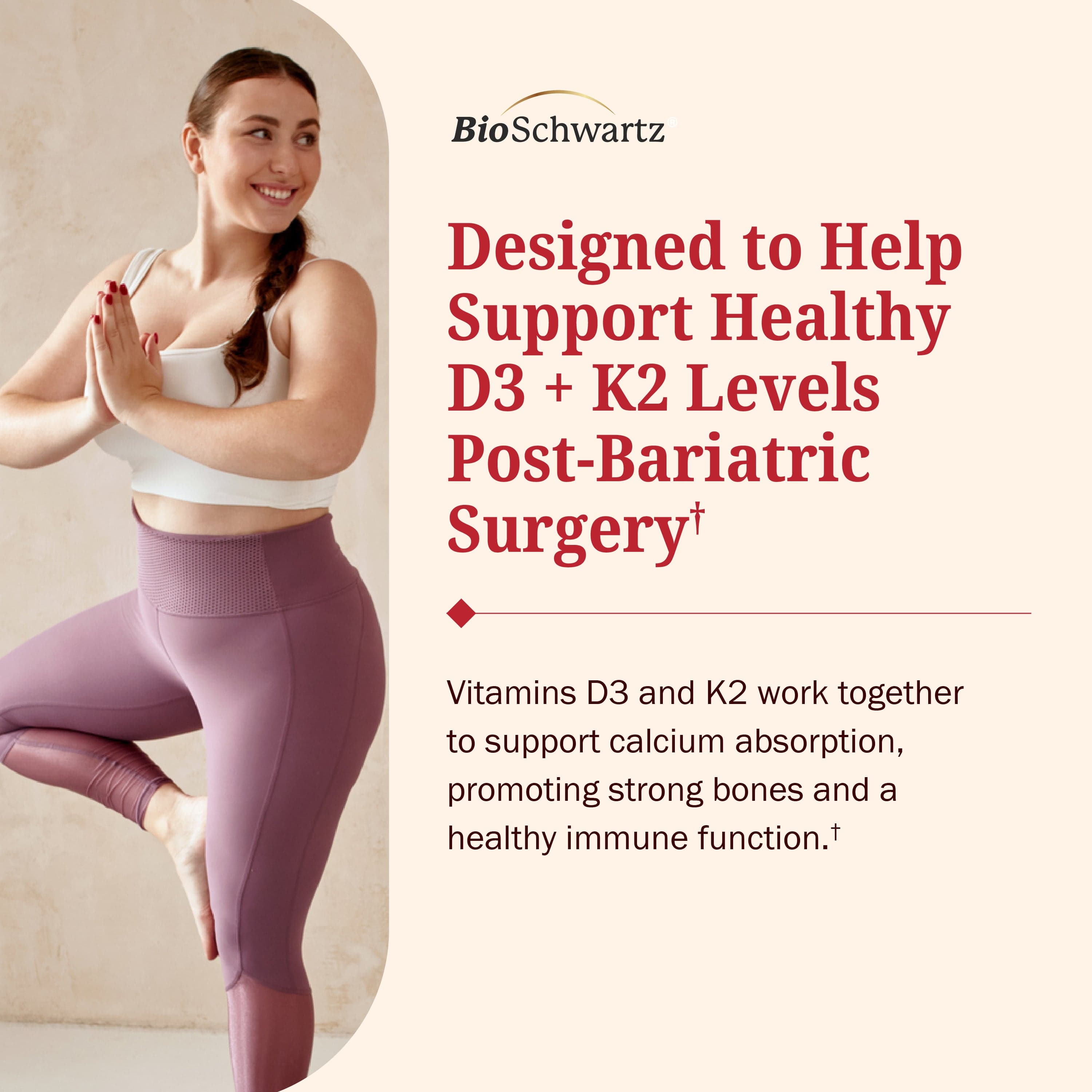 Bariatric Vitamin D3+K2 90 Day Meltable Tablets, 90ct