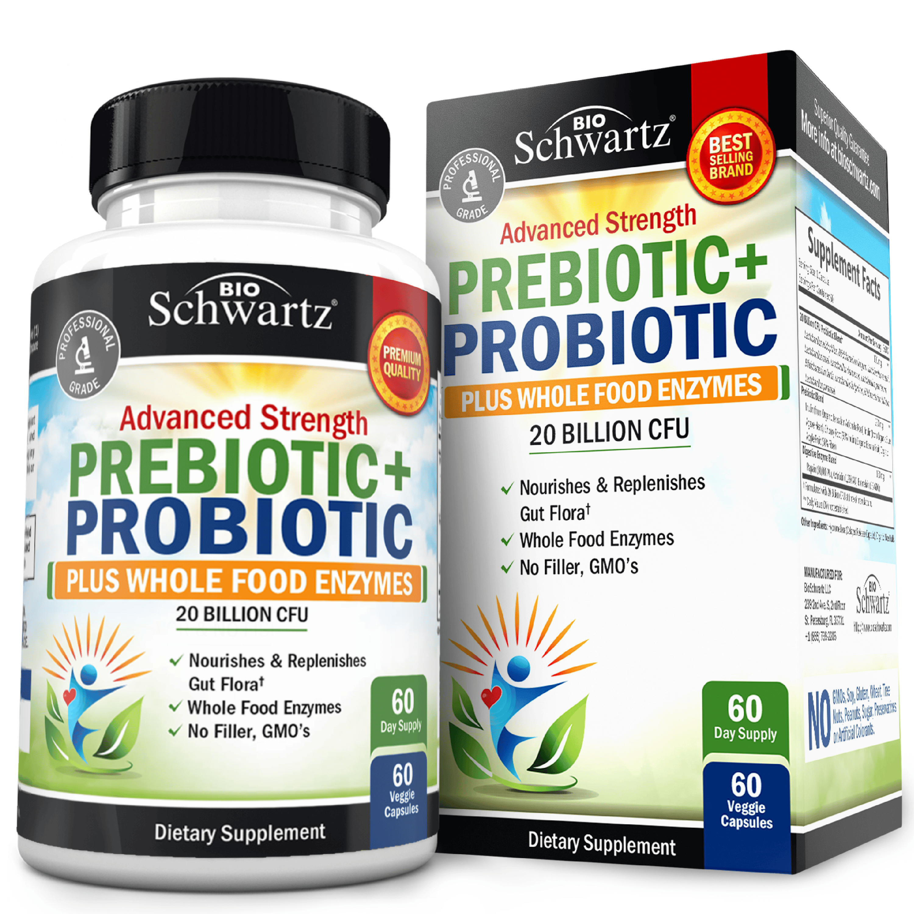 Prebiotic + Probiotic Capsules, 60ct