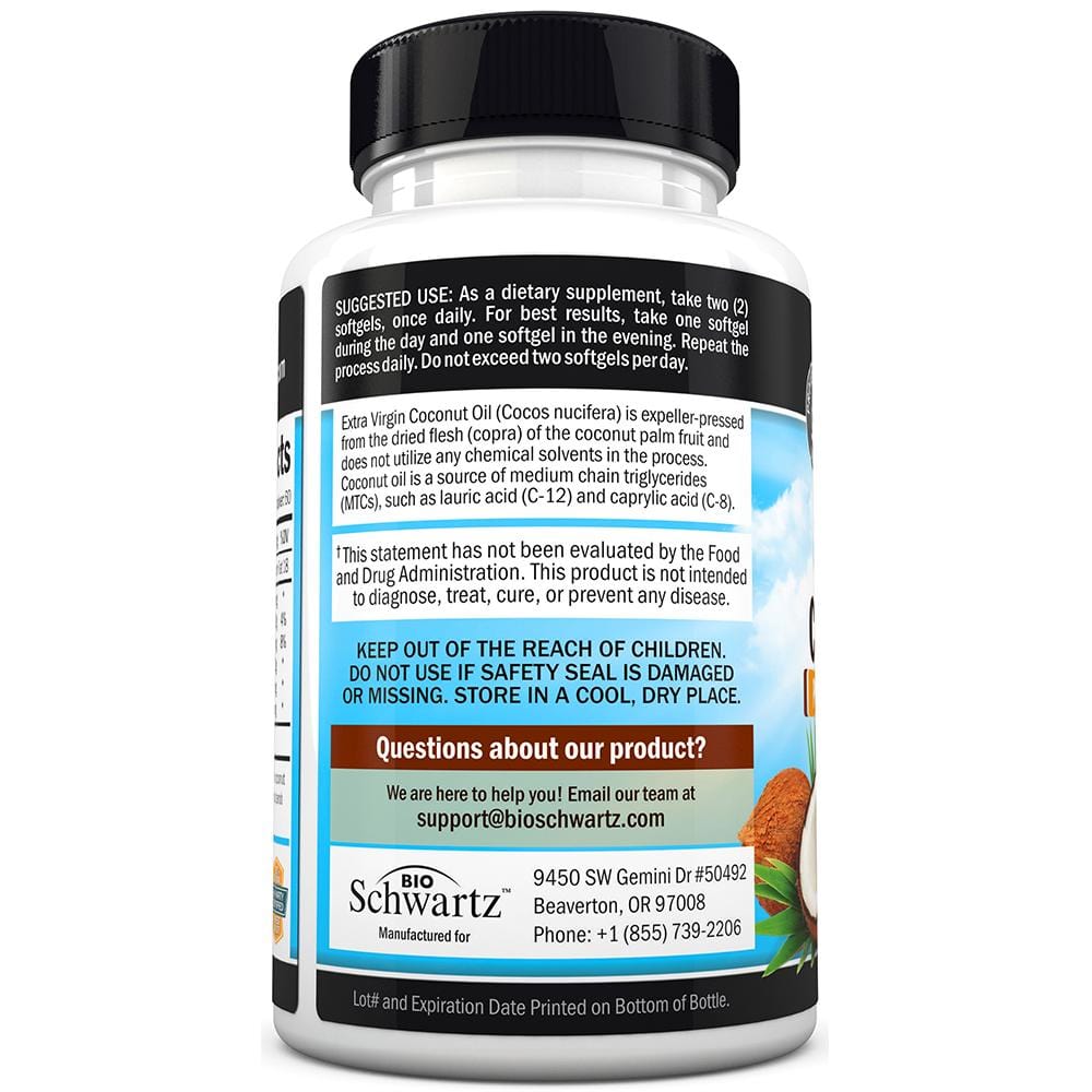 Organic Coconut Oil Capsules BioSchwartz